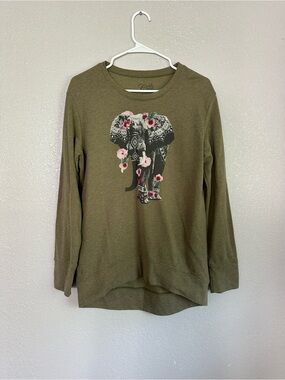 Cold Crush Long Sleeve Crewneck Elephant Sweatshirt Top